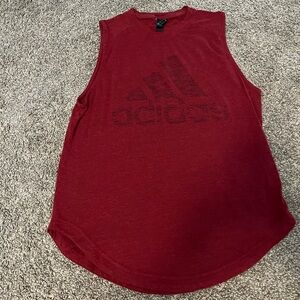 Dark red adidas tank top